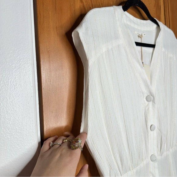 tularosa metallic gold stripe sleeveless mini dress - Picture 6 of 7